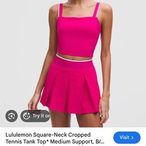 lululemon athletica Hot Pink Square-Neck Cropped Tank
